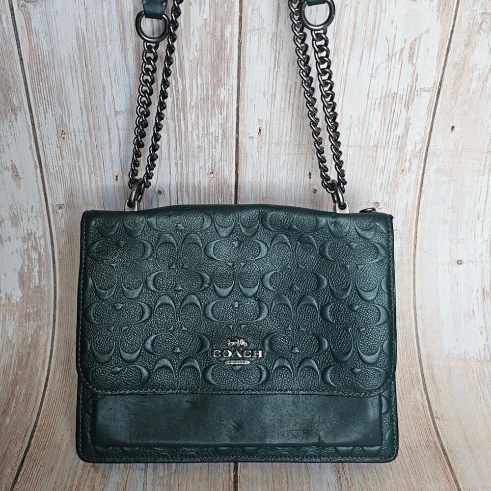 Coach Klare Crossbody C5779 Hunter Green Signature Leather Convertible Strap